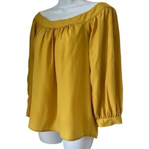 Anthropologie Maeve Yellow Long Sleeve Summer Spring Lightweight Blouse sz S